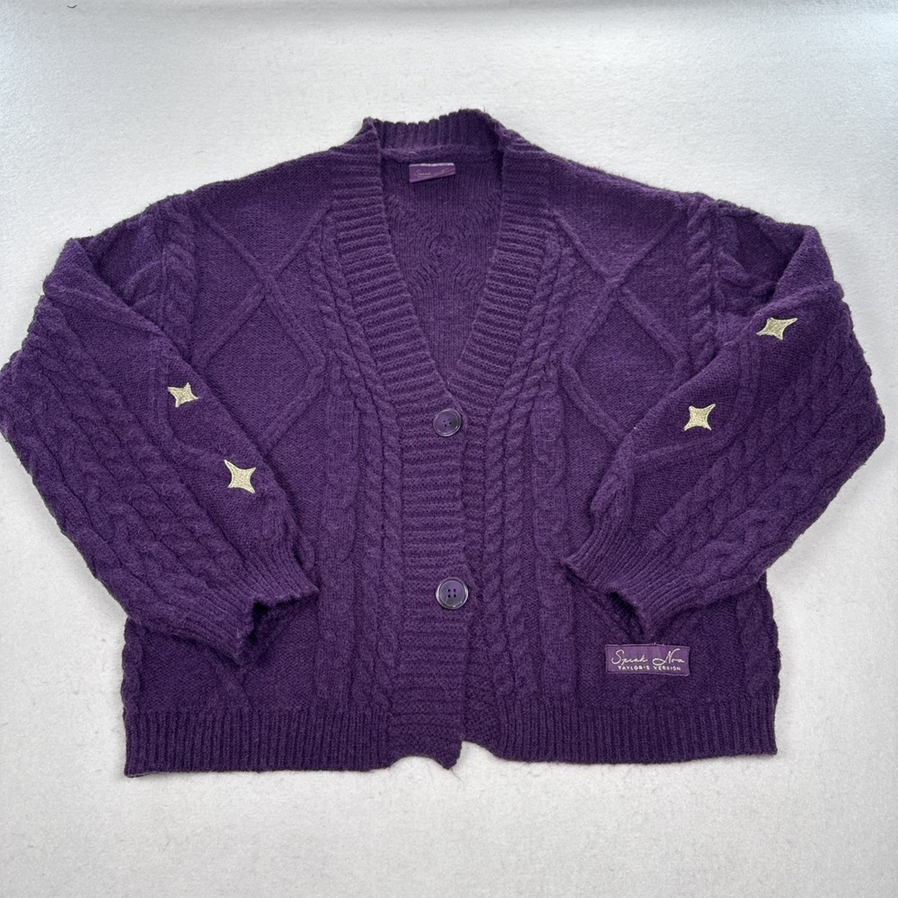 Taylor Swift Speak Now Taylors Version Medium Large M/L Cardigan Purple Eras